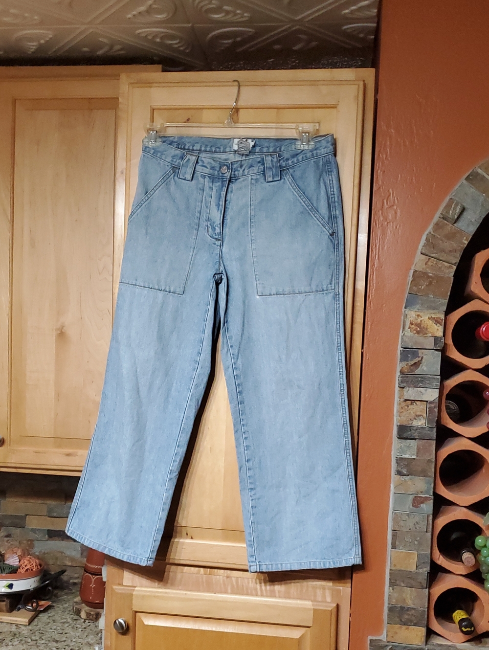 Vintage Calvin Klein CK Distressed Mom Straight Leg Jeans Blue Denim Size 6 Y2K